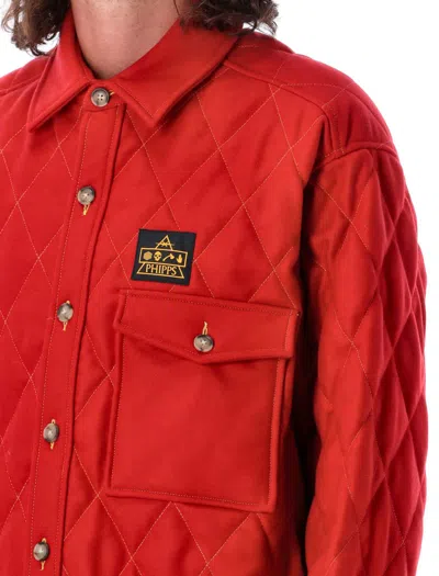 Shop Phipps Quilted Overshirt In Marine Scarlet Solid