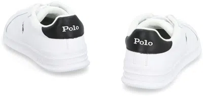 Shop Polo Ralph Lauren Heritage Court Ii Leather Low-top Sneakers In White