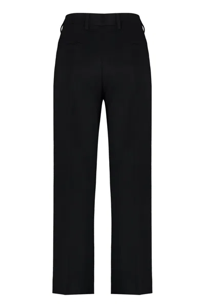 Shop Prada Wool Cropped Trousers In Black