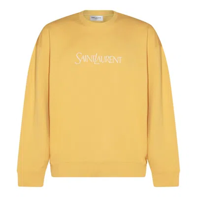 Shop Saint Laurent Sweaters In Jaune/naturel