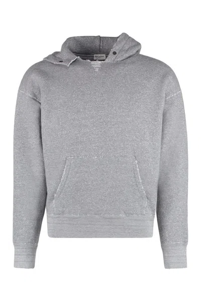 Shop Saint Laurent Cotton Hoodie In Grey
