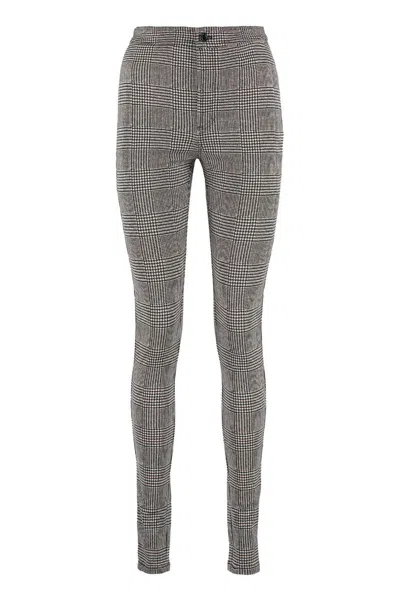 Shop Saint Laurent Prince-of-wales Checked Trousers In Black