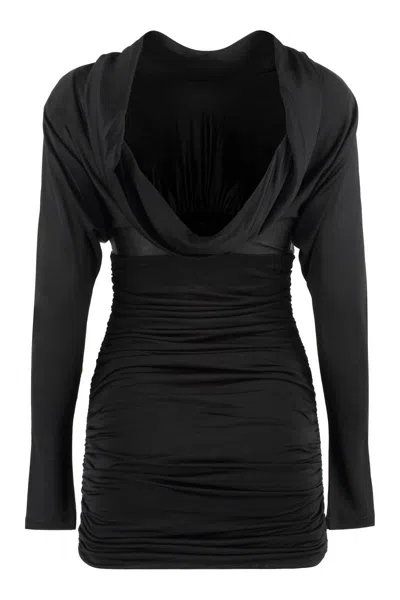 Shop Saint Laurent Viscose Dress In Black