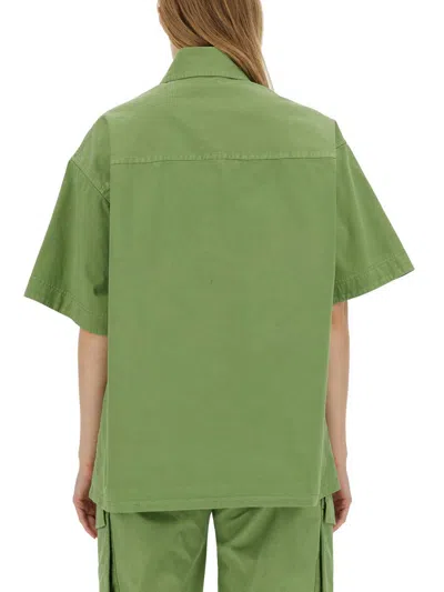Shop Stella Mccartney Workwear Shirt In Military Green