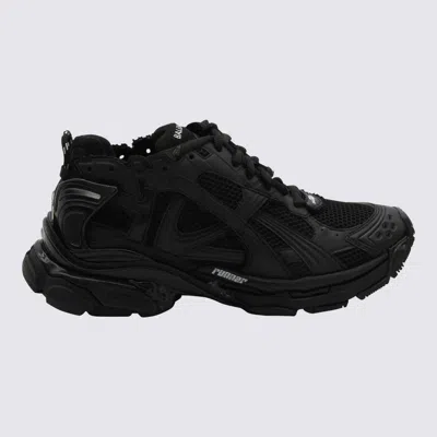 Shop Balenciaga Black Tech Runner Sneakers