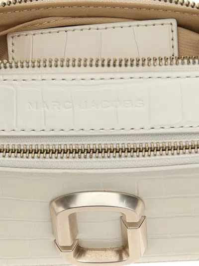 Shop Marc Jacobs 'the Croc-embossed Snapshot' Crossbody Bag In White