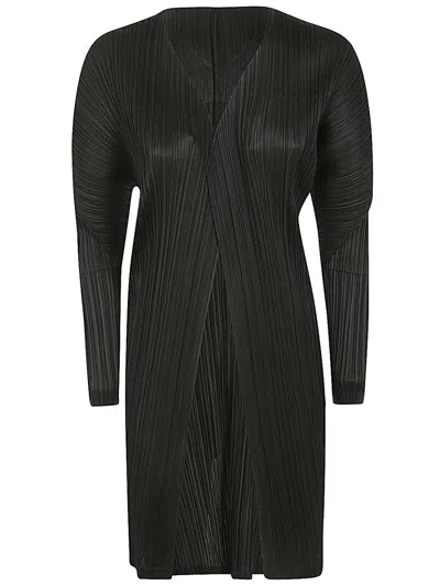 Shop Issey Miyake Pleats Please  Monthly Colors Febraury Cardigan Clothing In Black
