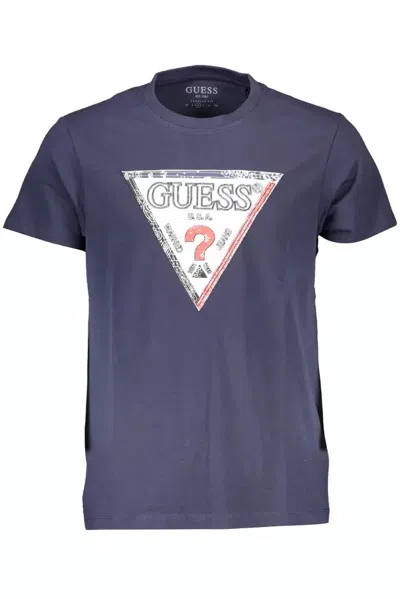 Shop Guess Jeans Blue Cotton T-shirt