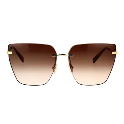 Shop Bvlgari Sunglasses In Gold