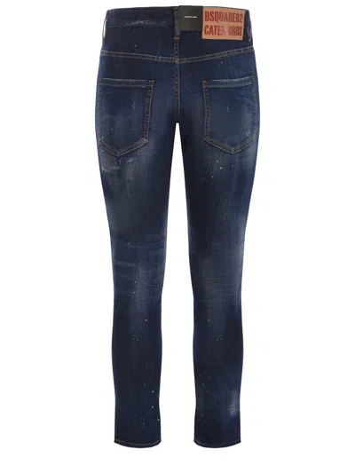 Shop Dsquared2 Jeans  "skater" In Denim Blu Scuro