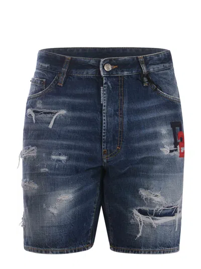 Shop Dsquared2 Shorts In Denim Blu
