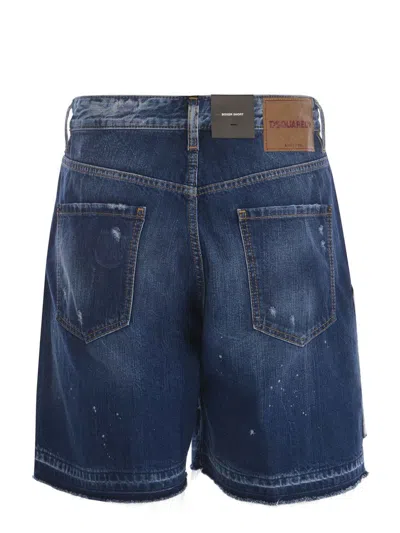 Shop Dsquared2 Shorts  "boxer" In Denim Blu