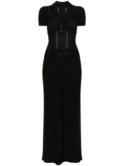 Shop Jacquemus La Robe Yauco Ribbed Dress In Black