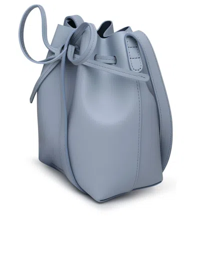 Shop Mansur Gavriel Bucket Leather Mini Crossbody Bag In Blue