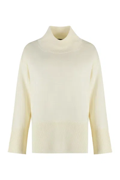 Shop Roberto Collina Wool Turtleneck Sweater In Ivory