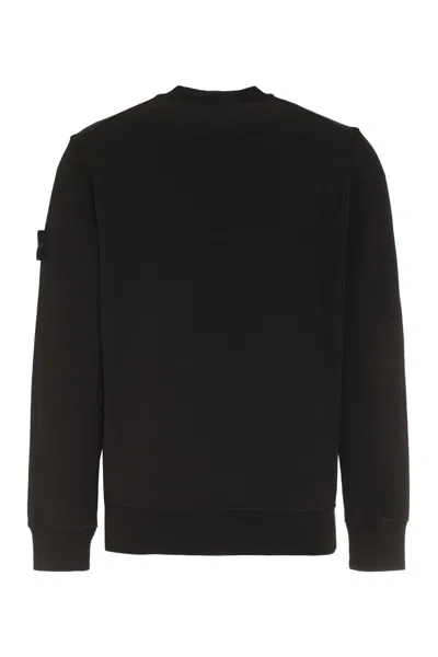 Shop Stone Island Cotton Crew-neck Sweatshirt In Black