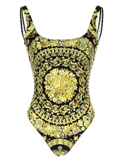 Shop Versace 'barocco' One-piece Swimsuit In Multicolor
