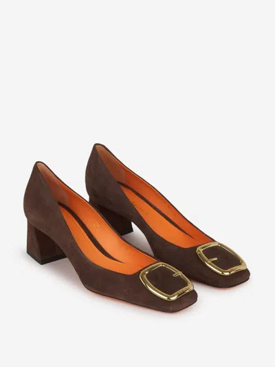 Shop Santoni Platform Leather Sandals In Brown