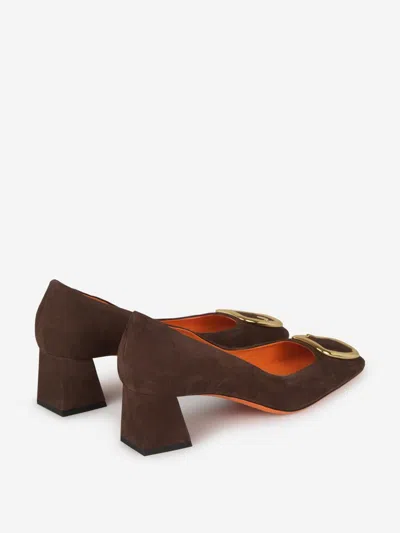 Shop Santoni Platform Leather Sandals In Brown