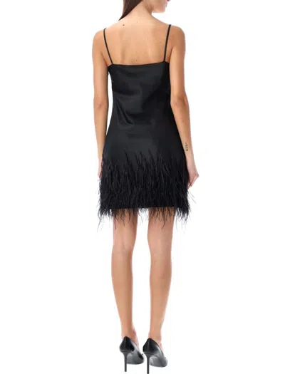 Shop Polo Ralph Lauren Feather Satin Cocktail Dress In Black