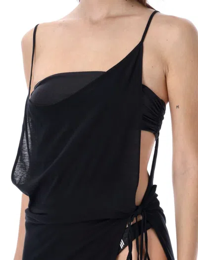 Shop Attico The  Midi Dress Beachwear In Black