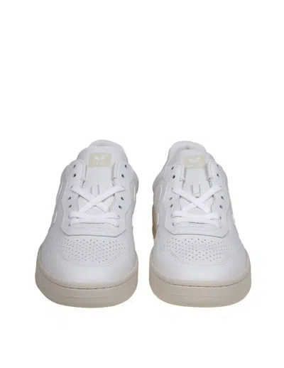 Shop Veja Leather Sneakers In White