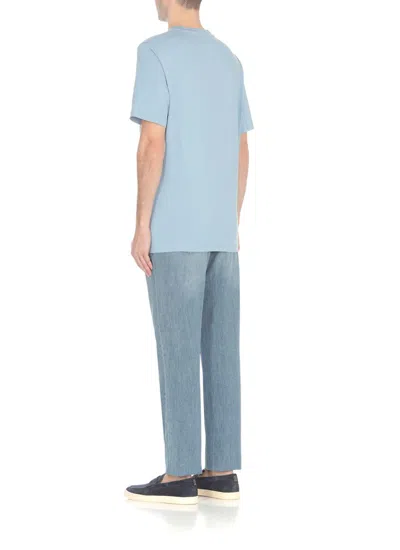 Shop Brunello Cucinelli T-shirts And Polos Light Blue