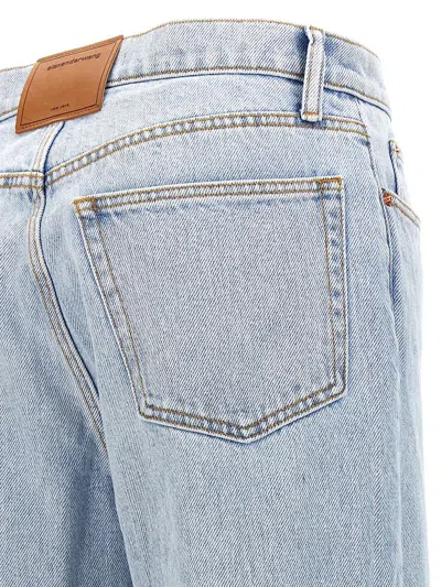 Shop Alexander Wang T By  Ez Logo Jeans And Cut-out In Blue