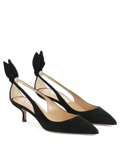 Shop Aquazzura "bow Tie 50" Pumps In Black