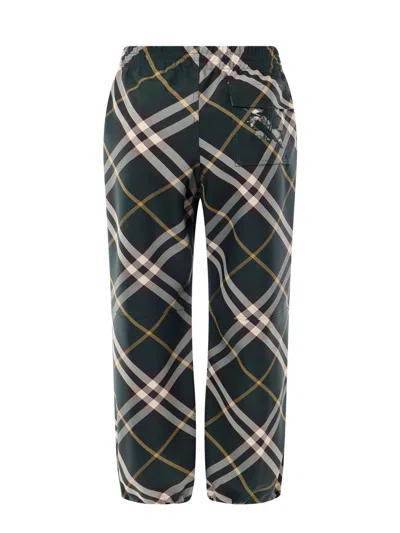 Shop Burberry Trousers In Green