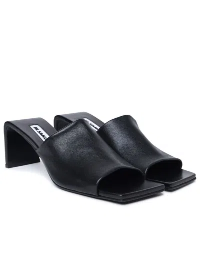 Shop Jil Sander Sculpted Heel Sandals In Black