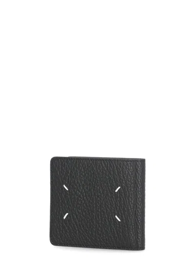 Shop Maison Margiela Leather Bifold Wallet In Black
