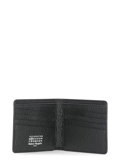 Shop Maison Margiela Leather Bifold Wallet In Black