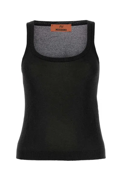 Missoni Sleeveless Lurex Tank Top In Black