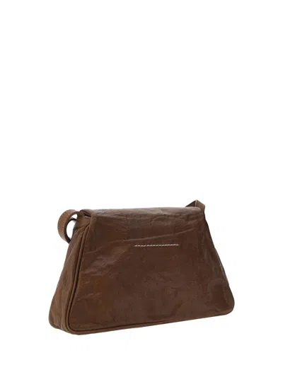 Shop Mm6 Maison Margiela "medium Numeric Shoulder Bag" In Brown