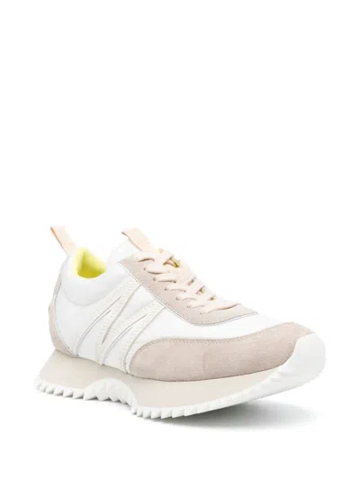 Shop Moncler Pacey Nylon Low-top Sneakers In White