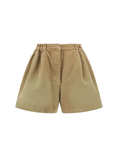 Shop Prada Bermuda Shorts In Beige