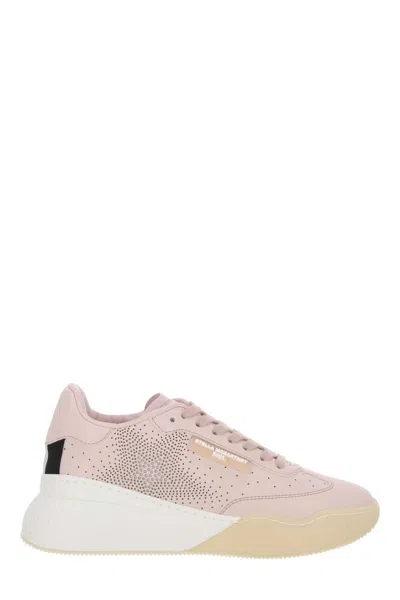 Shop Stella Mccartney Light Pink Faux Leather Sneakers In Ballet Pink