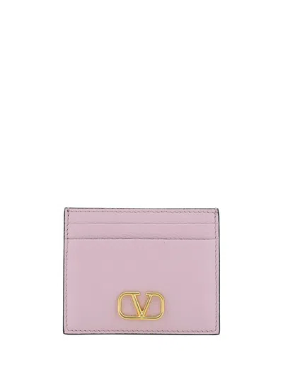 Shop Valentino Garavani Wallets In Water Lilac