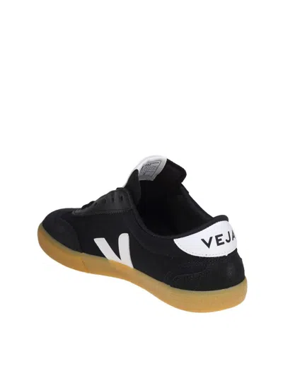 Shop Veja Organic Cotton Sneakers In Black/white