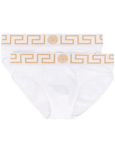 Shop Versace Underwear In Bianco E Oro