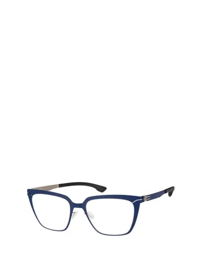 Shop Ic! Berlin Eyeglasses In Blue - Shiny Graphite