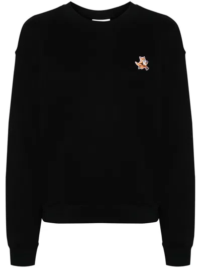 Maison Kitsuné Black Fox Head Sweatshirt In Black