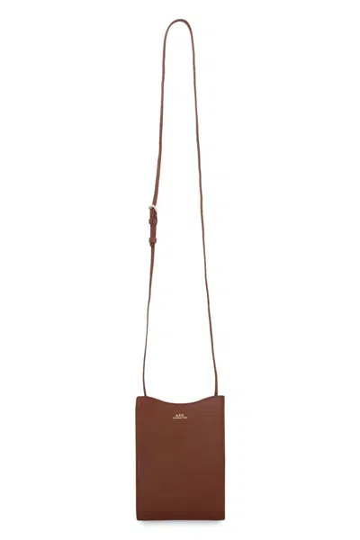 Shop Apc A.p.c. Leather Crossbody Bag In Brown