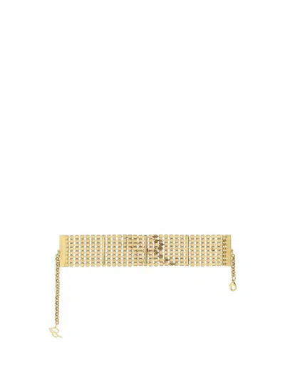 Shop Blumarine Necklaces In Oro Satinato/crystal