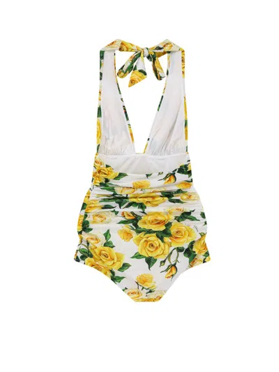 Shop Dolce & Gabbana Swimsuit In Yellow