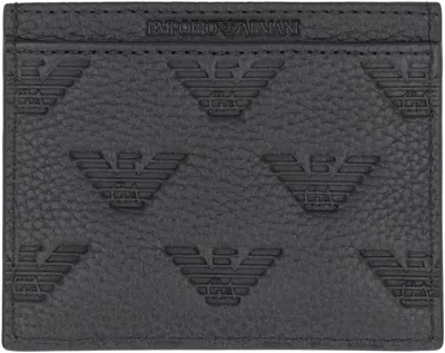 Shop Emporio Armani Leather Card Holder In Black