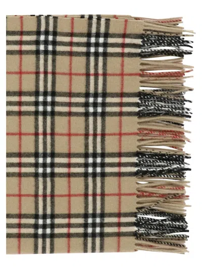 Shop Burberry Check Cashmere Happy Scarf In Beige