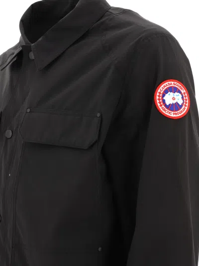 Shop Canada Goose "burnaby Chore" Overshirt Jacket In Black