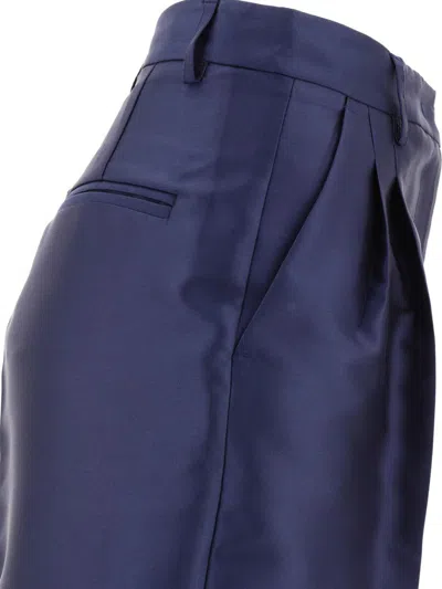 Shop Fit F.it Pleated Trousers In Blue